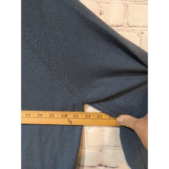 VOYAGE By Marina Rinaldi Gray Blue Wide 3/4 Sleeve Tunic Sweater Merino Wool L - Picture 12 of 13